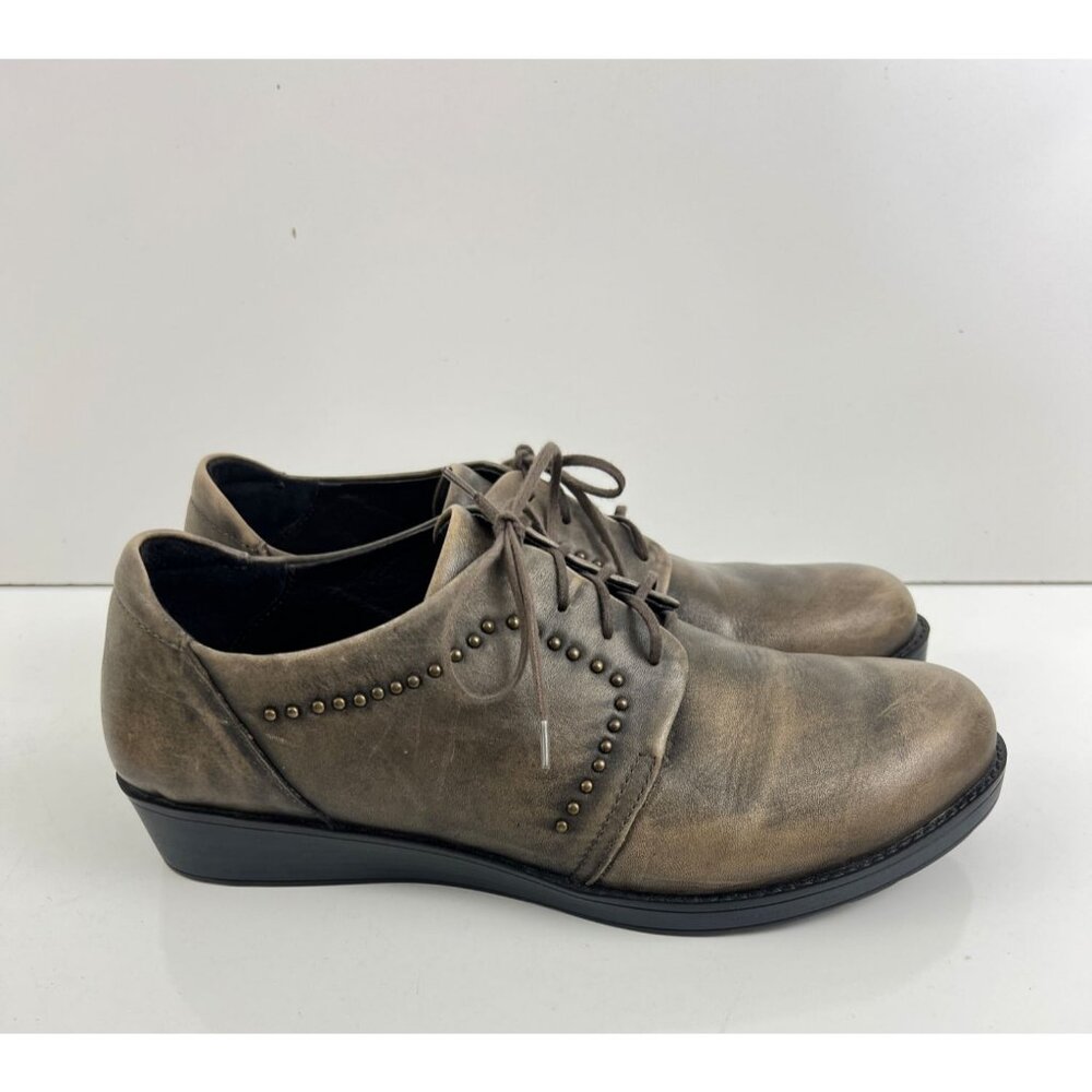 Naot Women's Embrace  Oxford Shoes Size 40 US 9 Leather Gray Casual Studded - Picture 2 of 14
